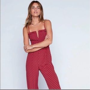 Flynn Skye red polka dot jumpsuit